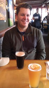 Chad enjoying a much deserved beer.