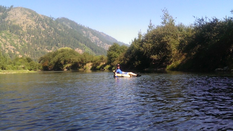 Jack floating along amazing scenery.