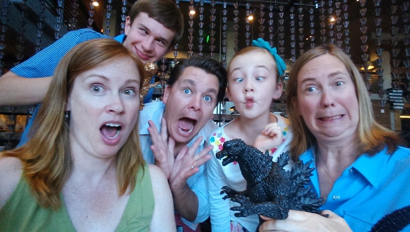 Godzilla insisted on taking a scary selfie!